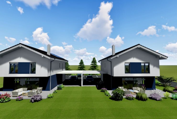 Dernière villa de disponible - Nouveau projet de 2 villas jumelées par les couverts à moins de 10 minutes de Payerne !